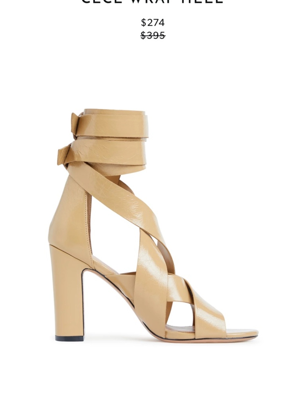 Cynthia Rowley Tan Wrap-Strap Block Heel Sandal